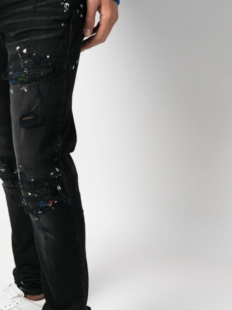 Black Mx1 Paint Splatter Skinny Jeans