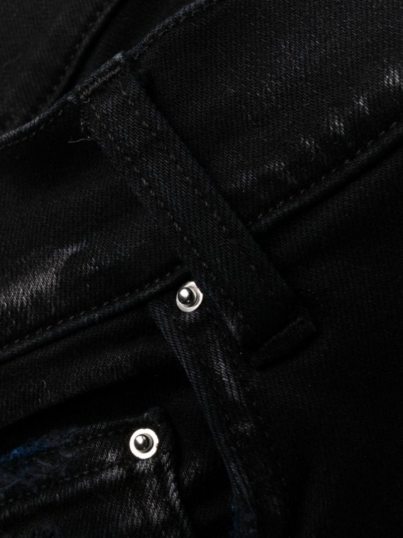 Black Mx1 Paint Splatter Skinny Jeans