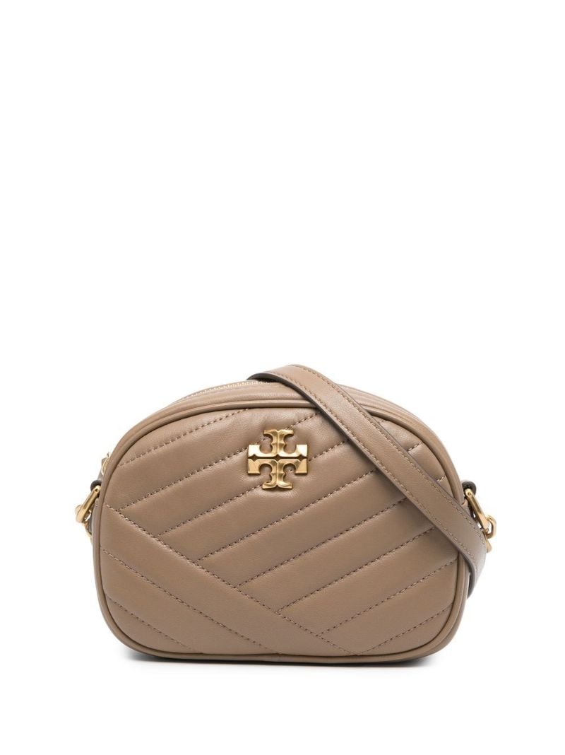Brown Kira Chevron Leather Shoulder Bag