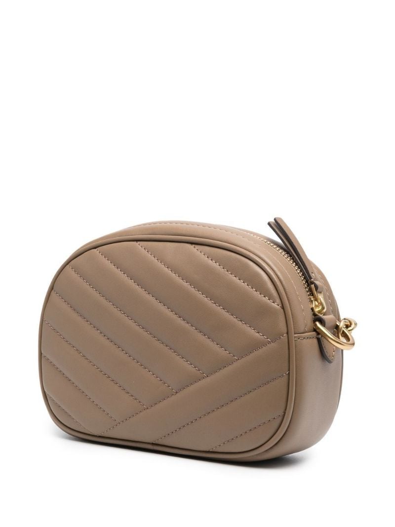 Brown Kira Chevron Leather Shoulder Bag