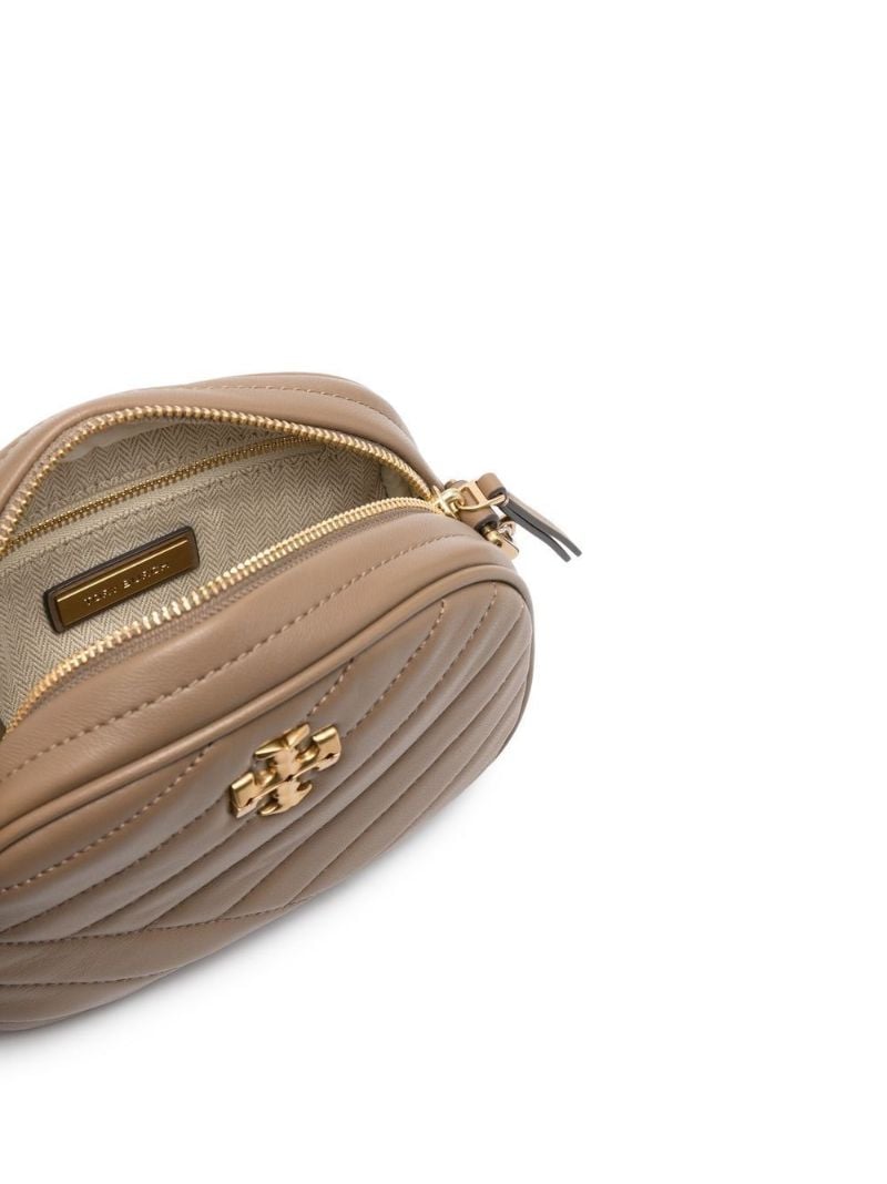 Brown Kira Chevron Leather Shoulder Bag