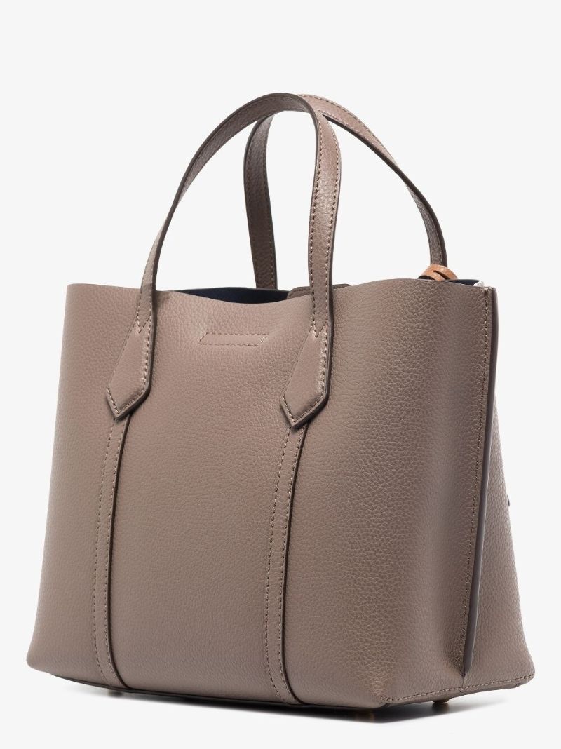 Beige Small Triple Leather Tote Bag