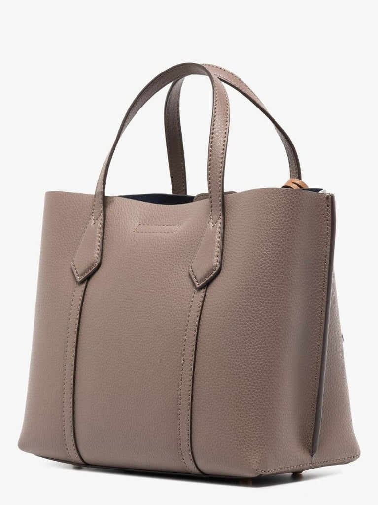 Beige Small Triple Leather Tote Bag