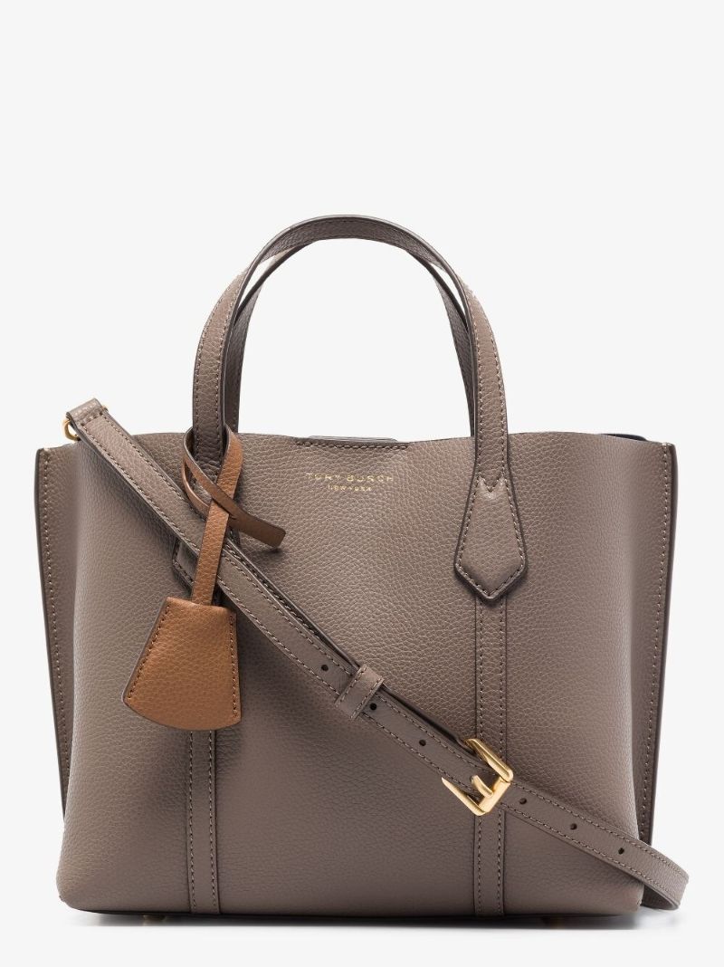 Beige Small Triple Leather Tote Bag