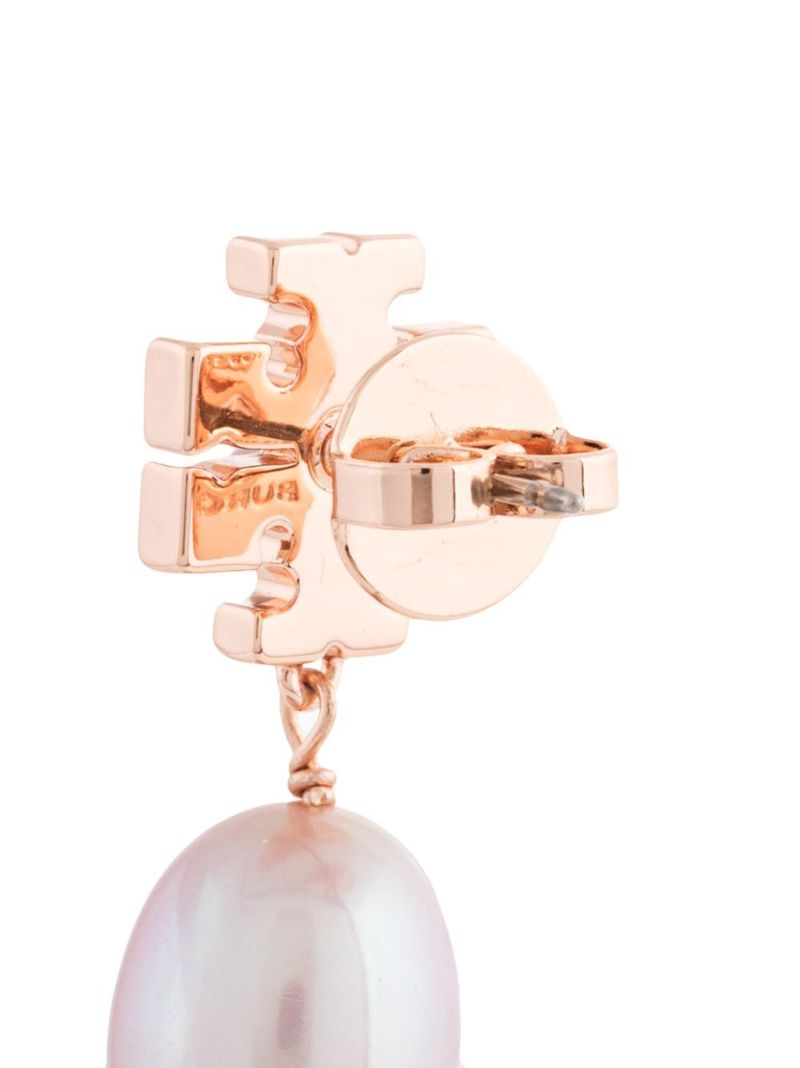 Rose Gold-tone Kira Pearl and Crystal Drop Earrings