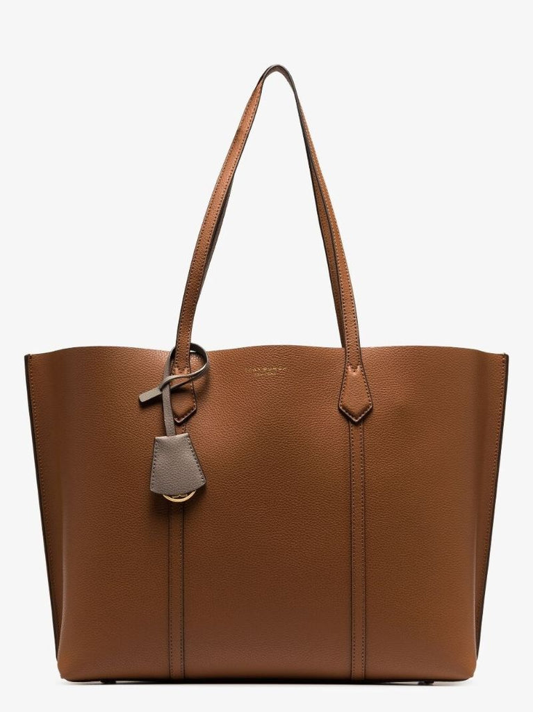 Brown Perry Triple Compartment Leather Tote Bag