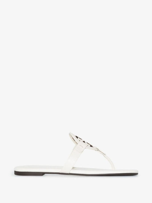 White Miller Logo Leather Sandals