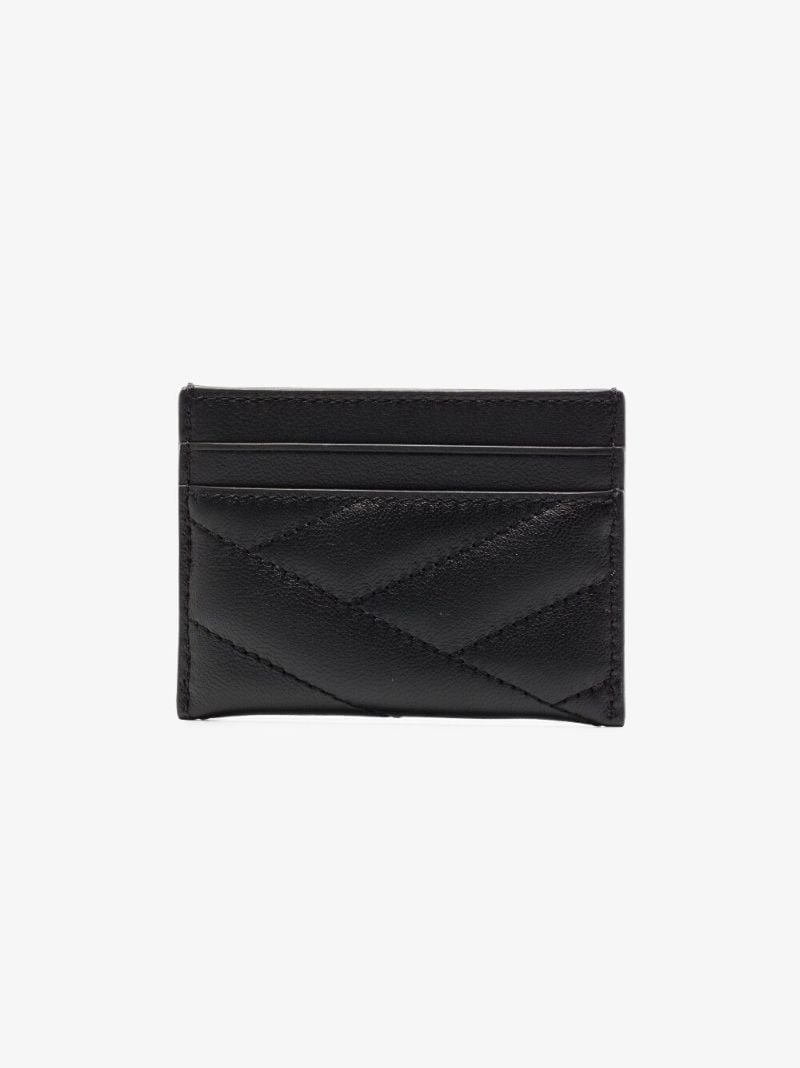 Black Kira Chevron Leather Card Holder