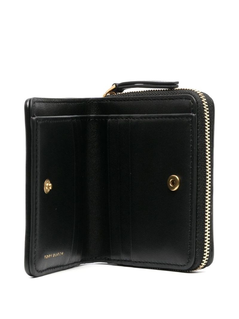 Black Kira Chevron Leather Bi-fold Wallet