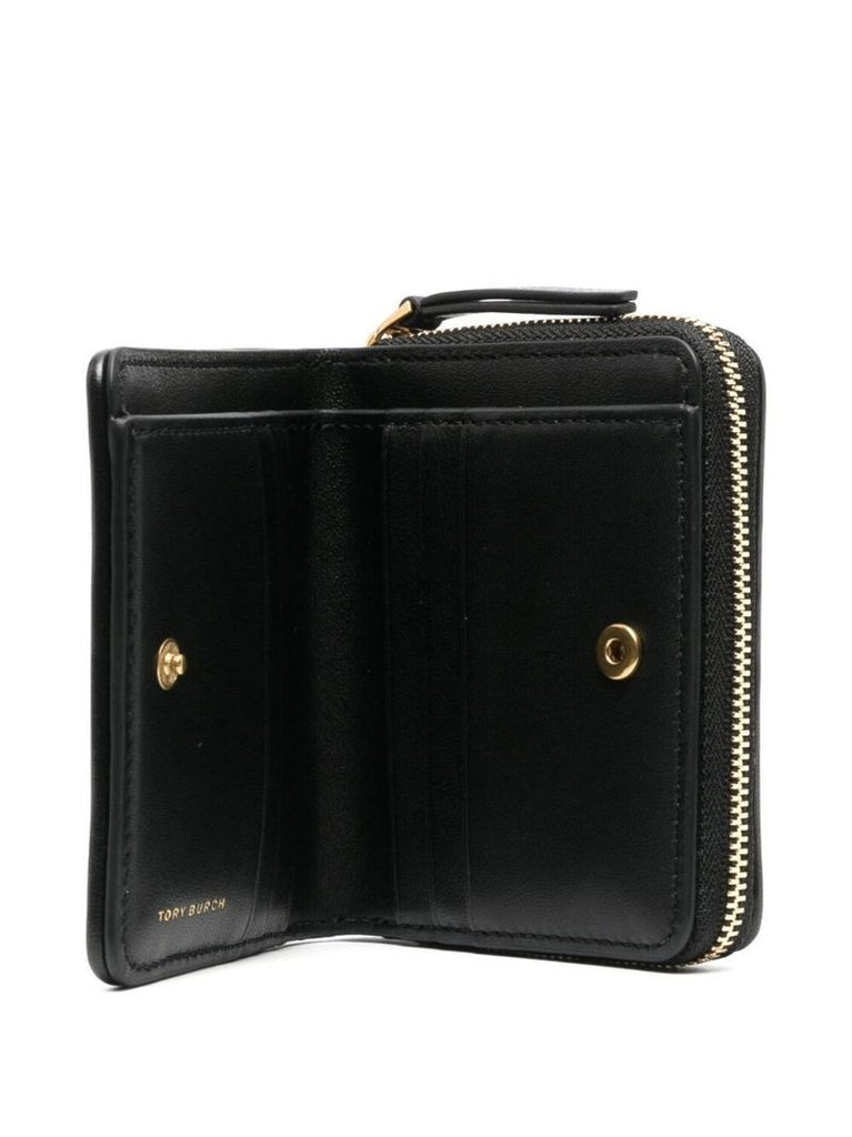 Black Kira Chevron Leather Bi-fold Wallet