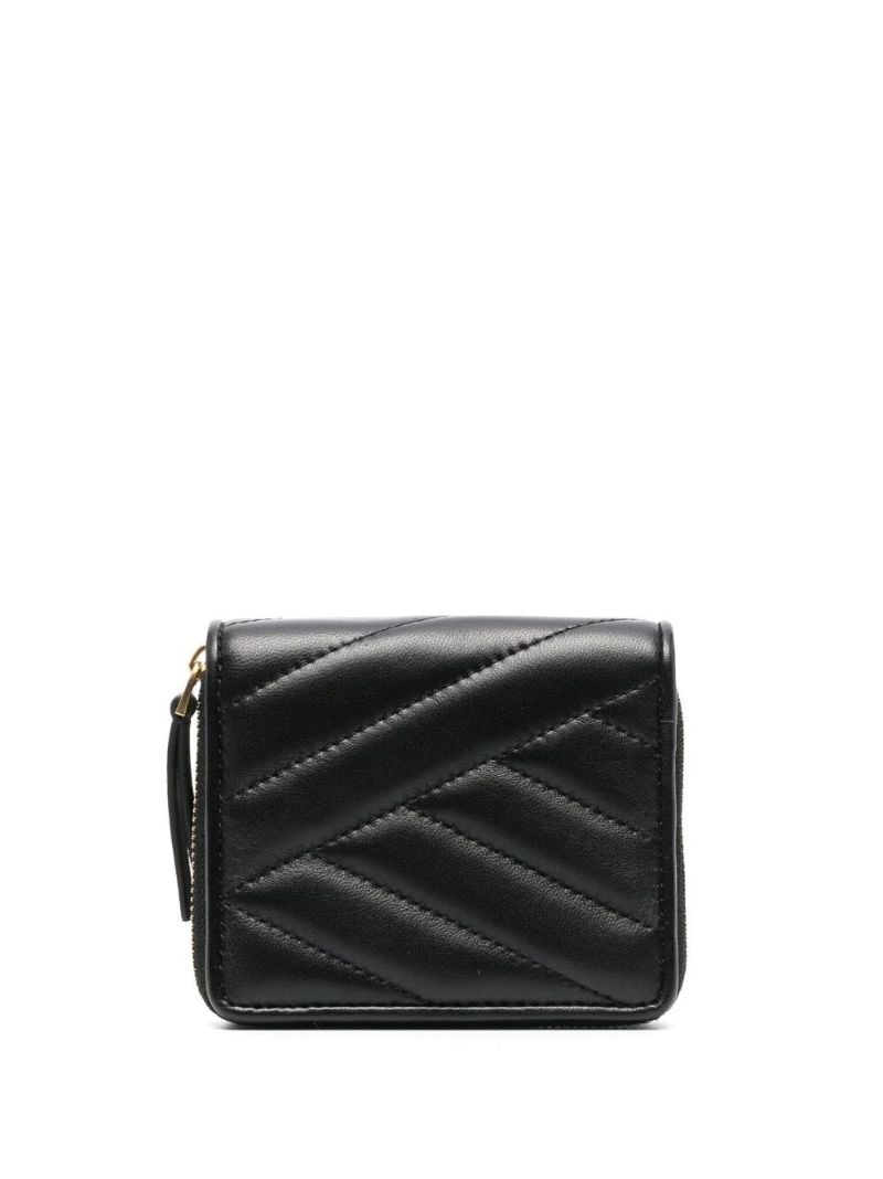 Black Kira Chevron Leather Bi-fold Wallet