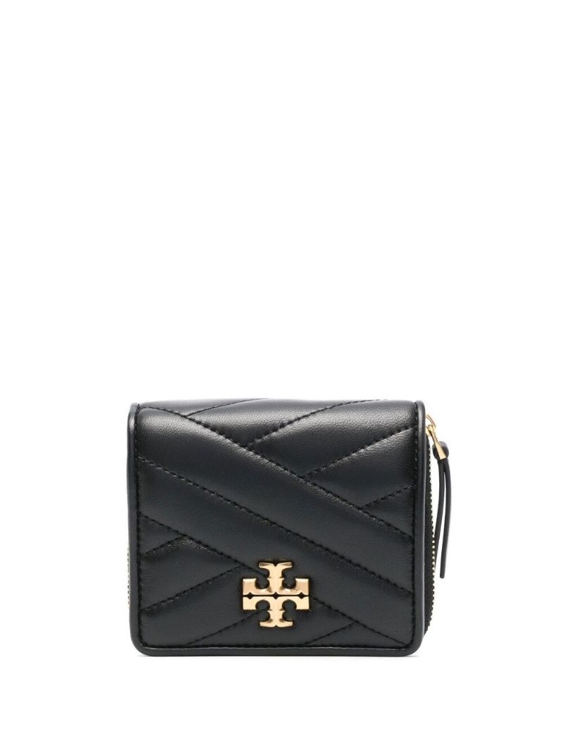 Black Kira Chevron Leather Bi-fold Wallet