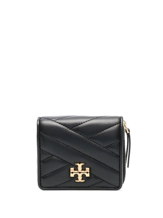 Black Kira Chevron Leather Bi-fold Wallet
