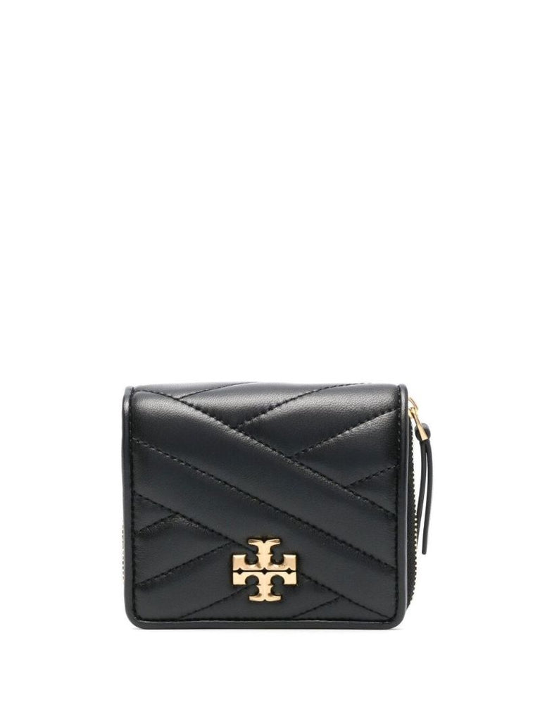 Black Kira Chevron Leather Bi-fold Wallet