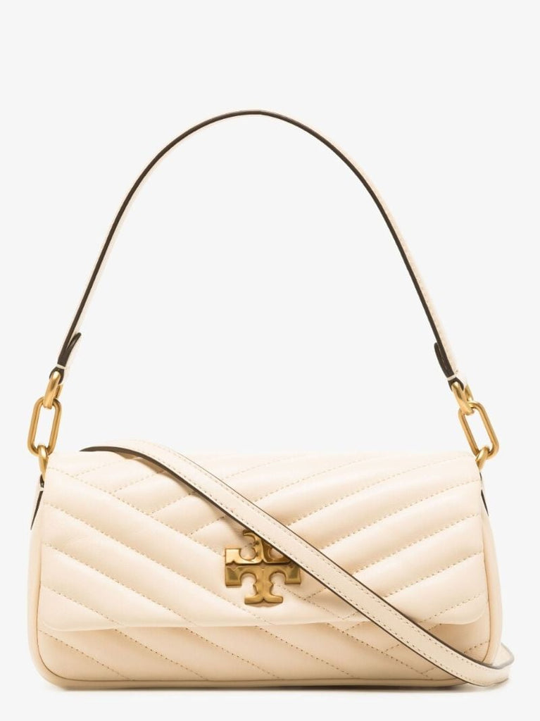 Neutral Kira Chevron Leather Shoulder Bag