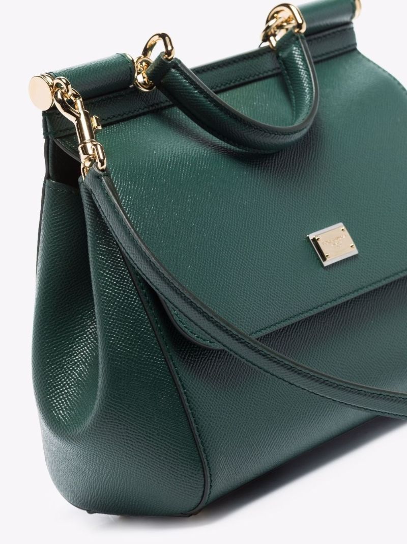 Green Sicily Medium Leather Tote Bag