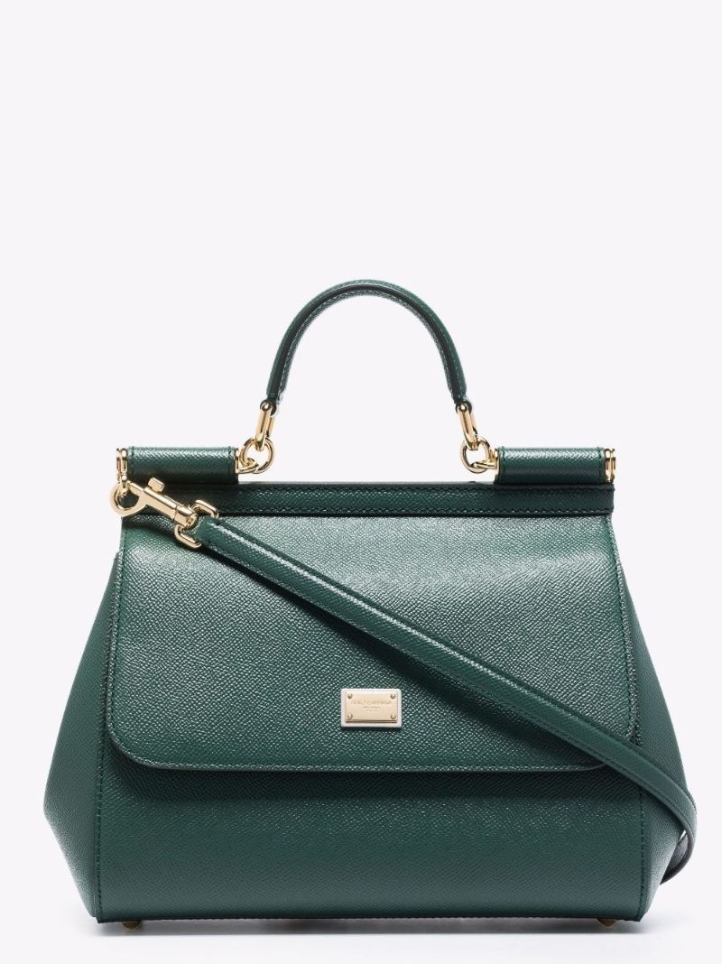 Green Sicily Medium Leather Tote Bag