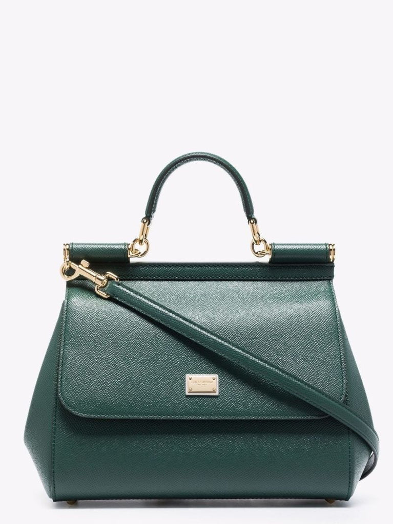 Green Sicily Medium Leather Tote Bag