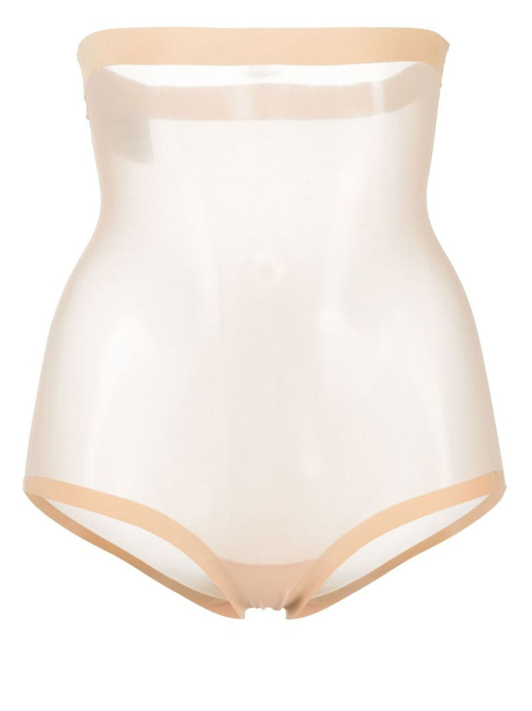 Neutral Tulle Control High Waist Briefs