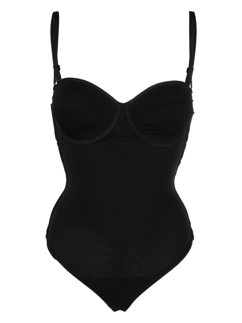 Black Mat De Luxe Form. String Bodysuit