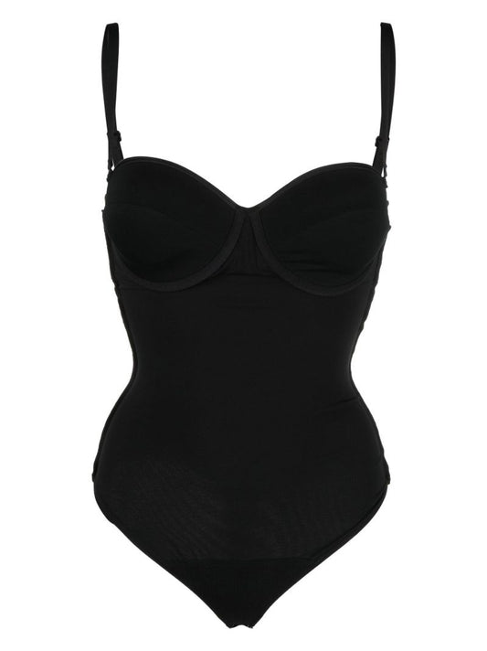 Black Mat De Luxe Form. String Bodysuit