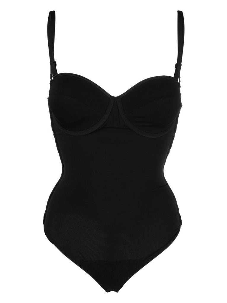 Black Mat De Luxe Form. String Bodysuit