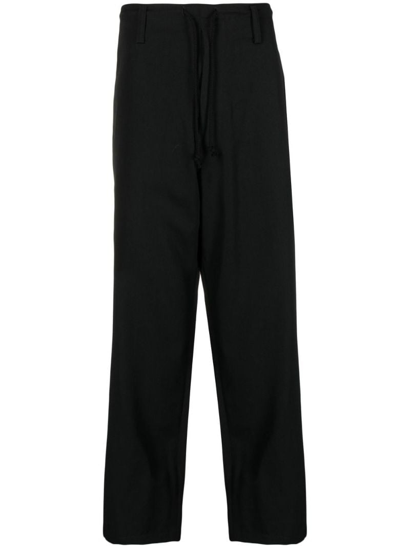 Black Straight-leg Wool Trousers