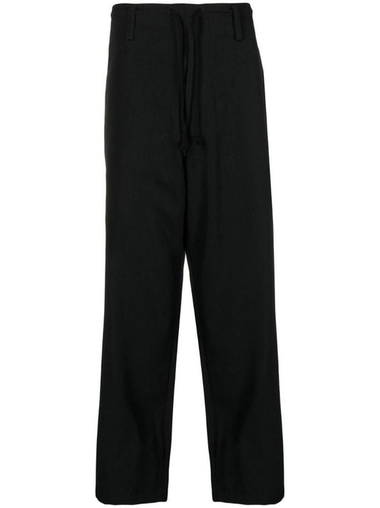 Black Straight-leg Wool Trousers