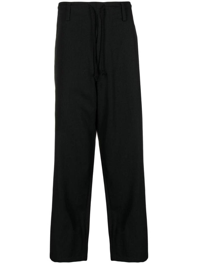 Black Straight-leg Wool Trousers