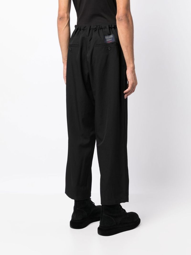 Black Straight-leg Wool Trousers