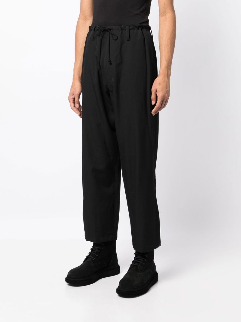 Black Straight-leg Wool Trousers