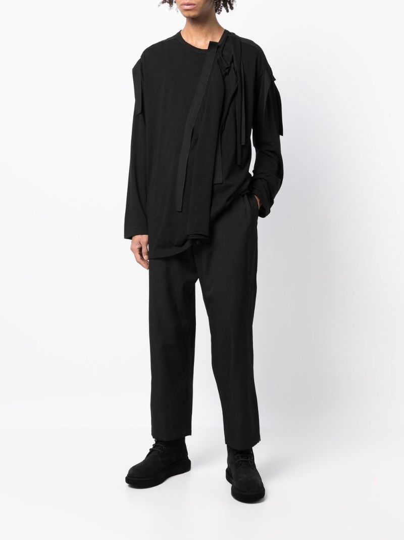 Black Straight-leg Wool Trousers