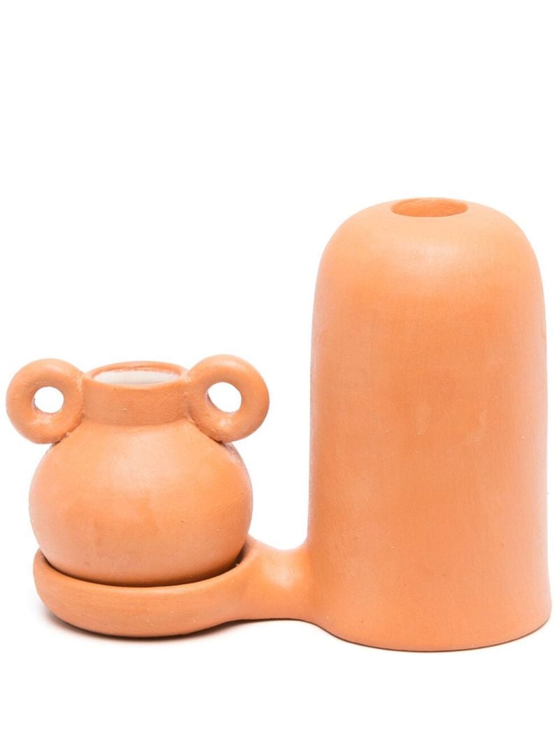 Orange Blend Earthenware Candlestick