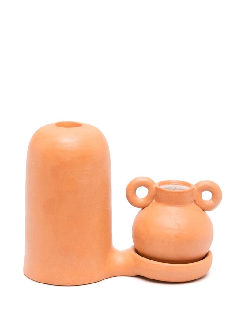 Orange Blend Earthenware Candlestick