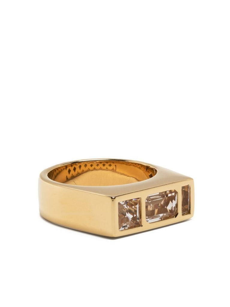 Gold-tone Niveus Rectangle Topaz Ring