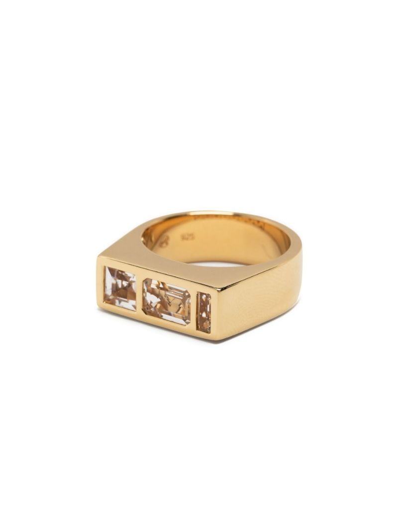 Gold-tone Niveus Rectangle Topaz Ring