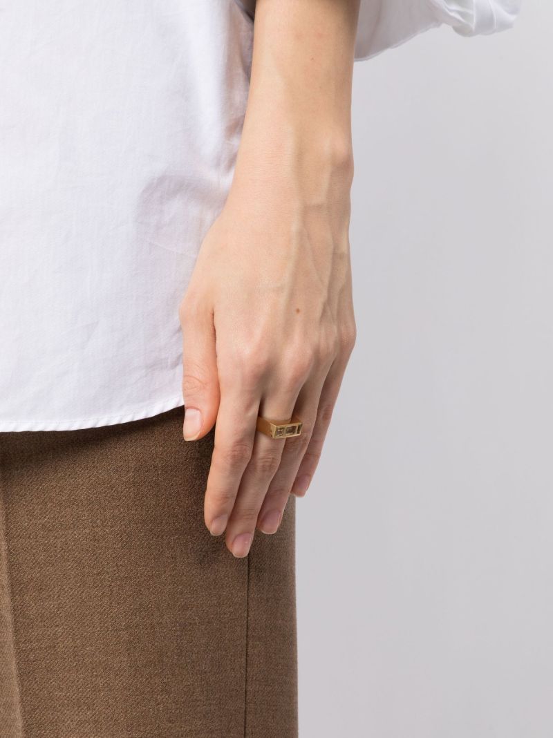 Gold-tone Niveus Rectangle Topaz Ring