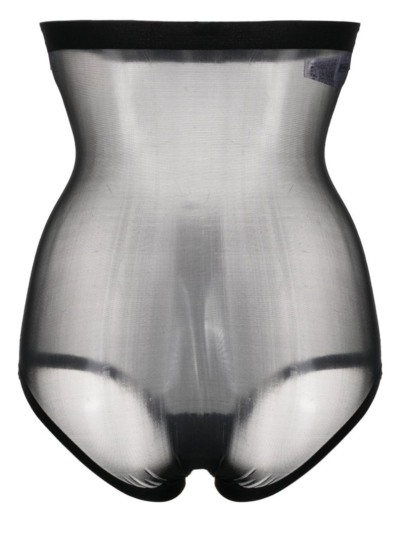 Black Tulle Control High Waist Briefs