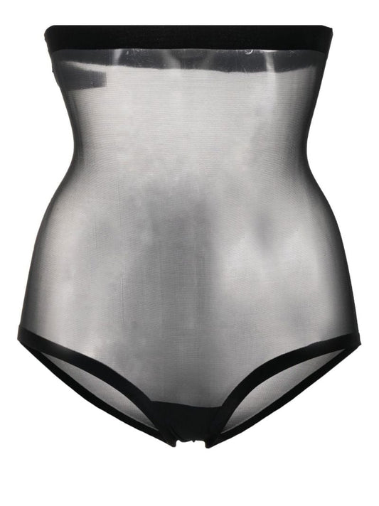 Black Tulle Control High Waist Briefs