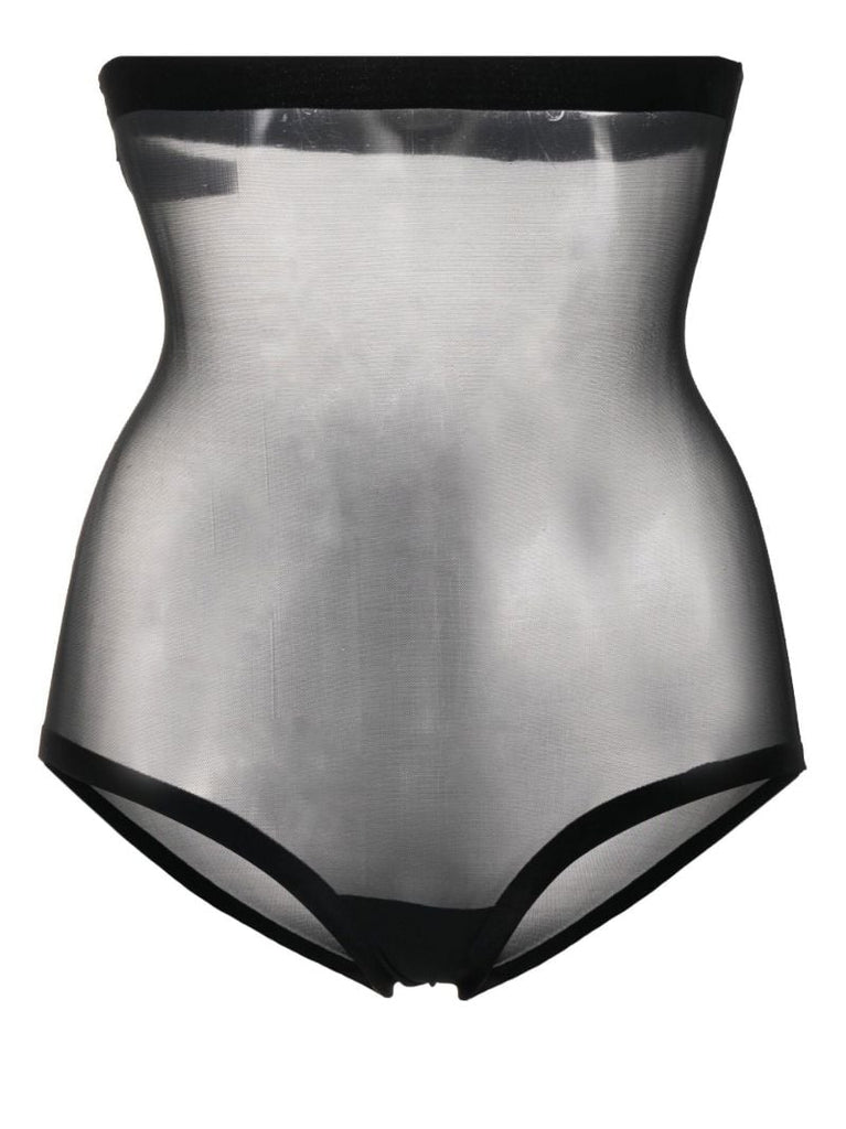 Black Tulle Control High Waist Briefs