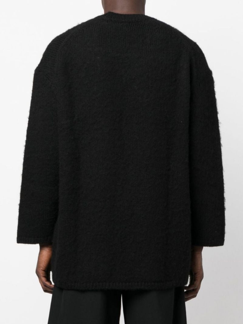 Black Logo Intarsia Wool Sweater