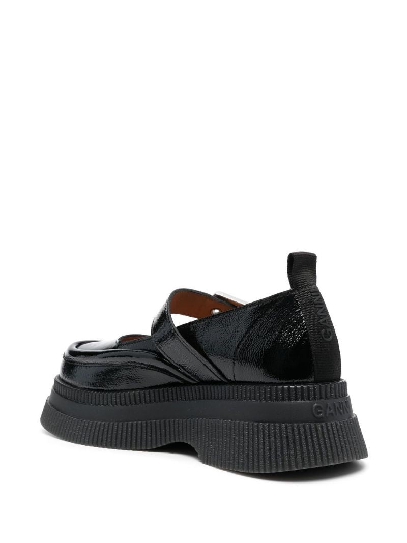 Black Patent-leather Chunky-sole Loafers