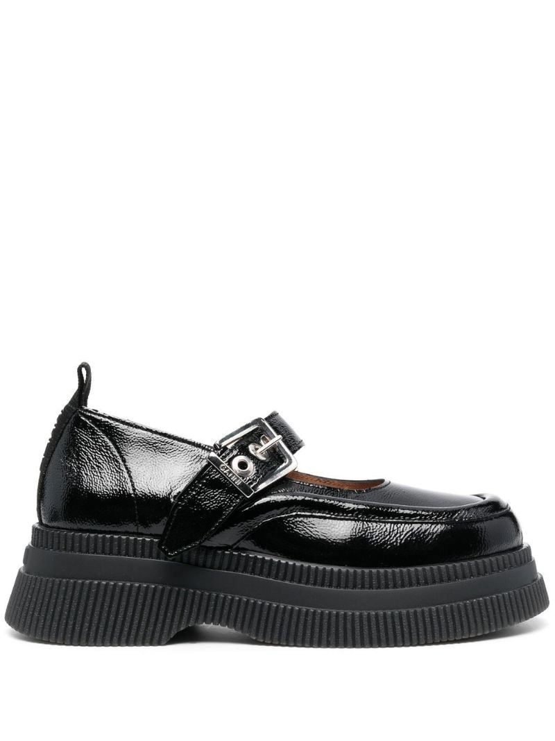 Black Patent-leather Chunky-sole Loafers