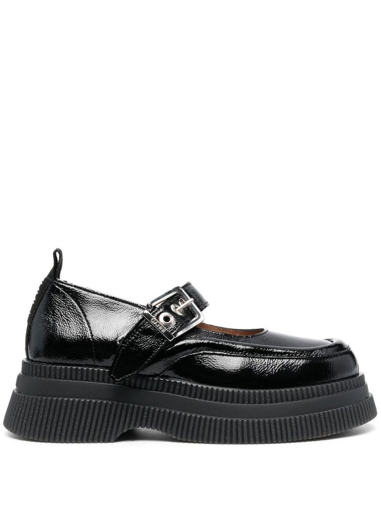 Black Patent-leather Chunky-sole Loafers