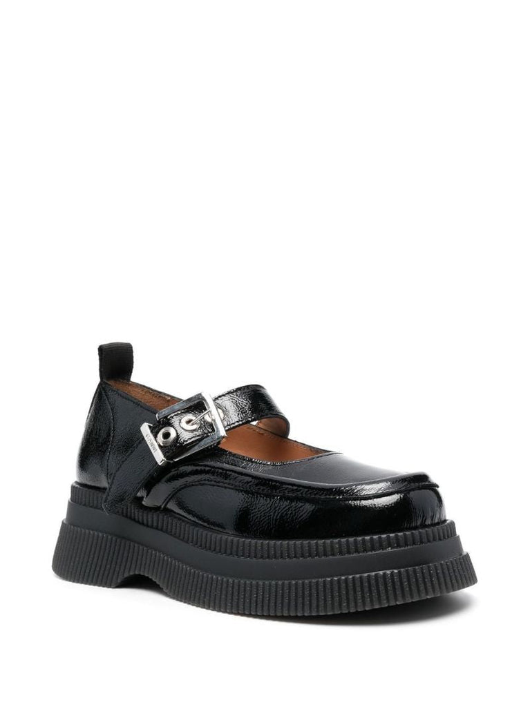Black Patent-leather Chunky-sole Loafers