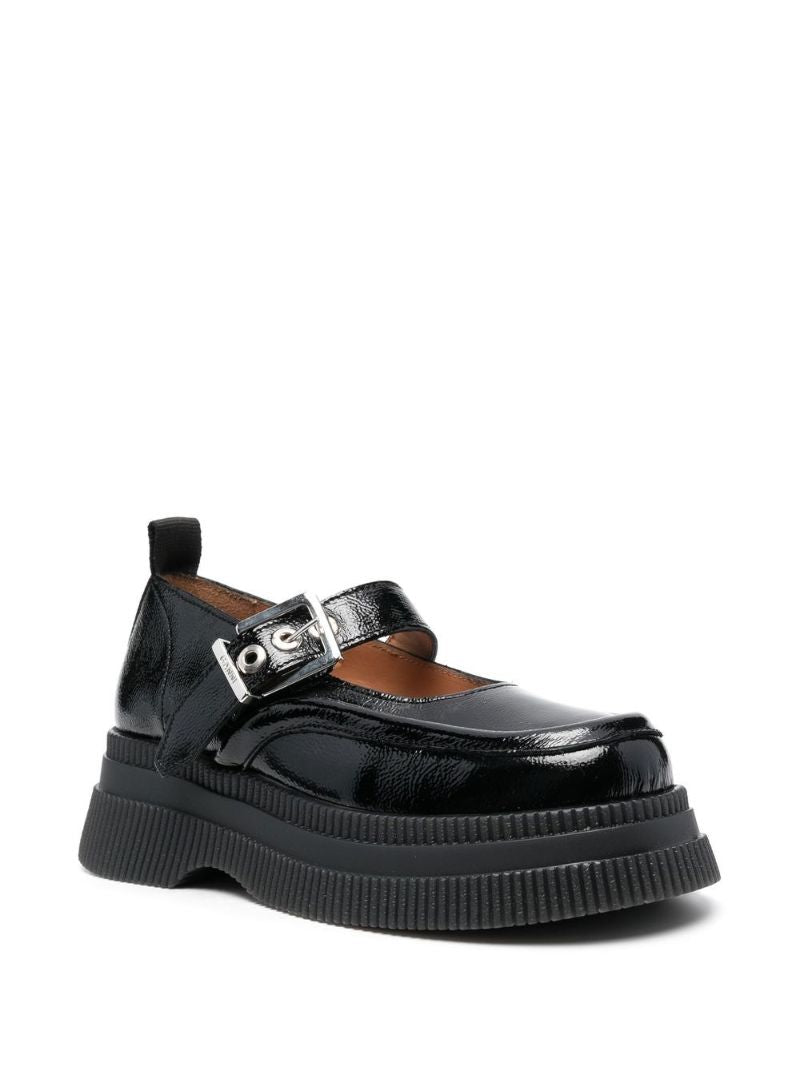 Black Patent-leather Chunky-sole Loafers