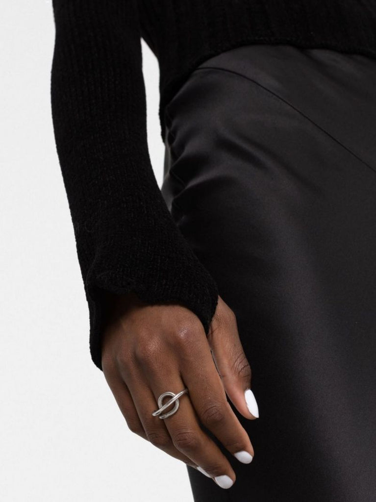 Black Off-the-shoulder Ribbed Sweater