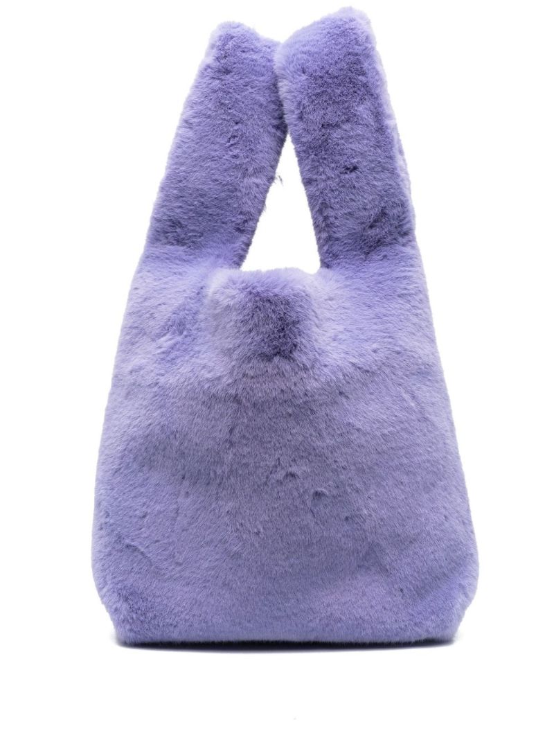 Purple Mano Market Faux-fur Tote Bag