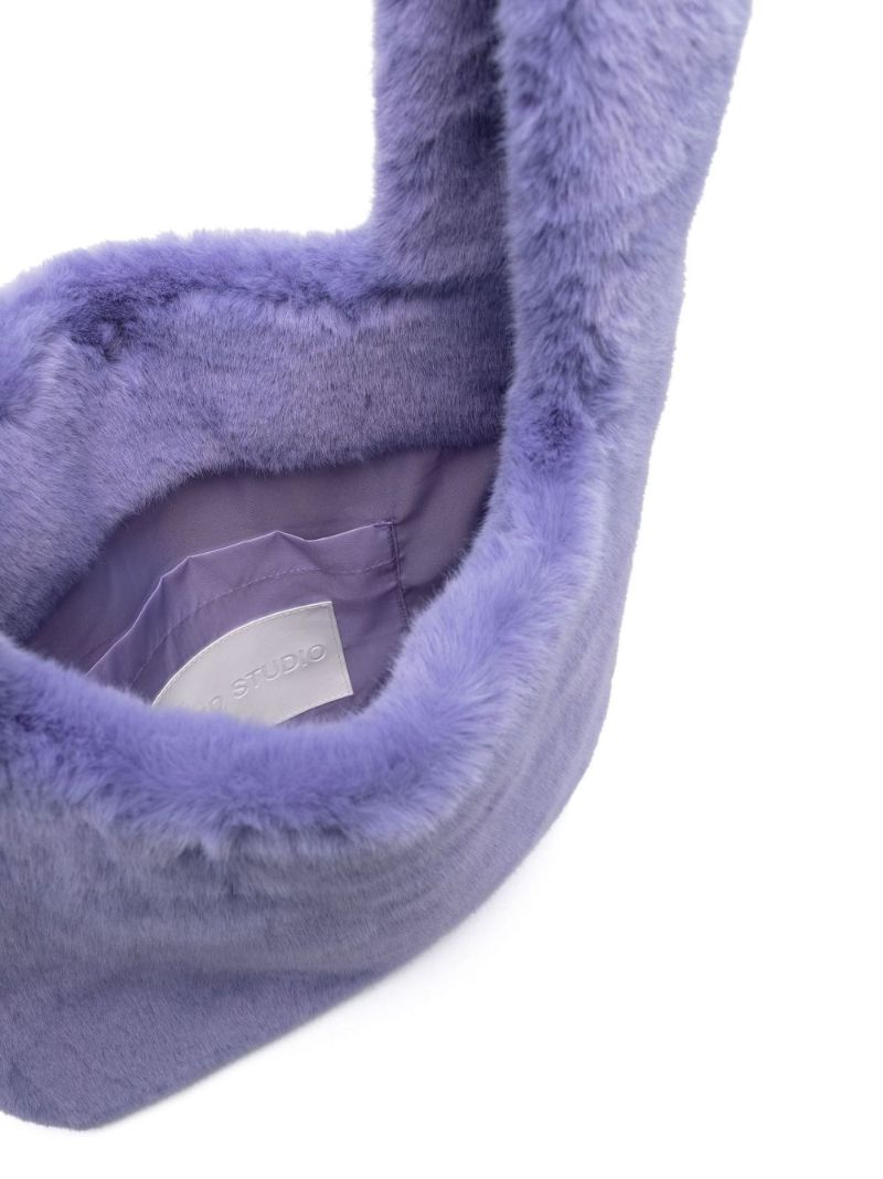 Purple Mano Market Faux-fur Tote Bag