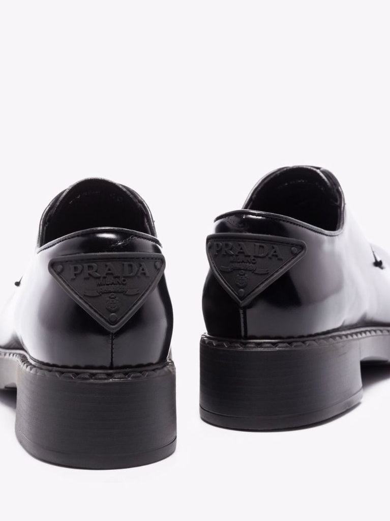 Black Logo AppliquÃ_x0083_Â© Leather Brogues